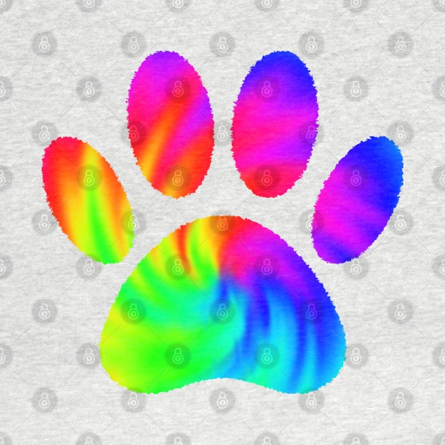 Tie Dye Dog Paw Print Graphic by Braznyc